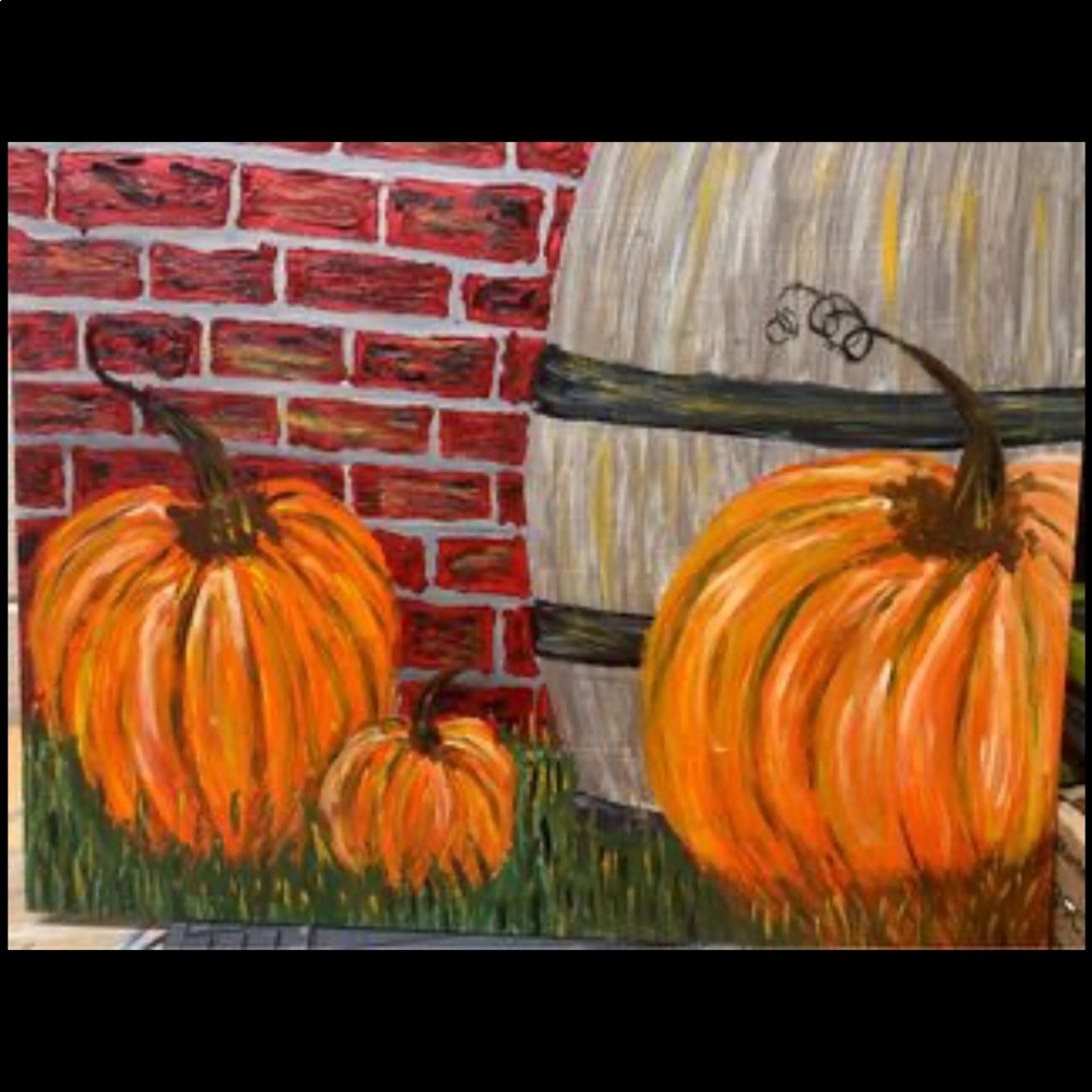 “Pumpkins” Original Acrylic painting on canvas. 16x20.
